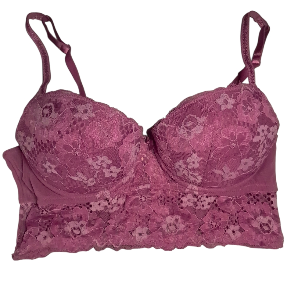 Adore Me Pink Lace Balconette Bra